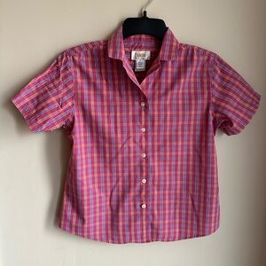 Talbots Red and Blue Blouse for Casual Wear